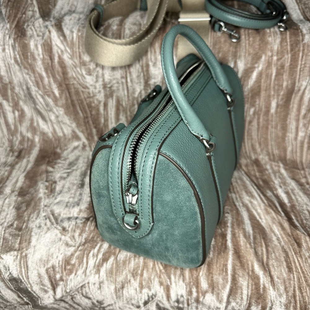 Tory Burch Green Leather Mini Satchel with Tassel - Picture 6 of 9